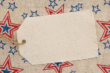 Blank price tag with patriotic stars