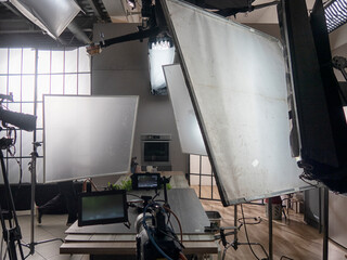 Profesional video studio. light in the film studio