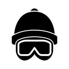 Fototapeta premium Snow Goggles and Hat Icon Vector Flat and Clean Look