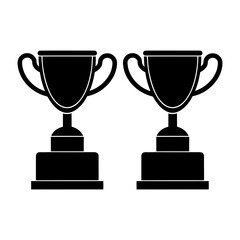 Trophy on Podium Icon Vector Flat and Clean Look
