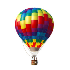 Naklejka premium Colorful Hot Air Balloon Flying High – Isolated on White or Transparent Background