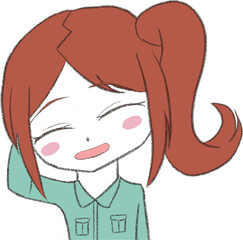 デフォルメ作業着女子　照れる