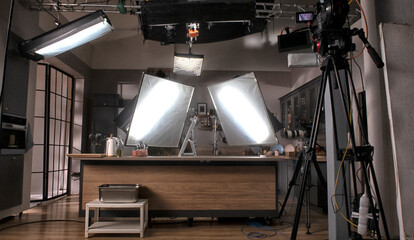 Profesional video studio. light in the film studio