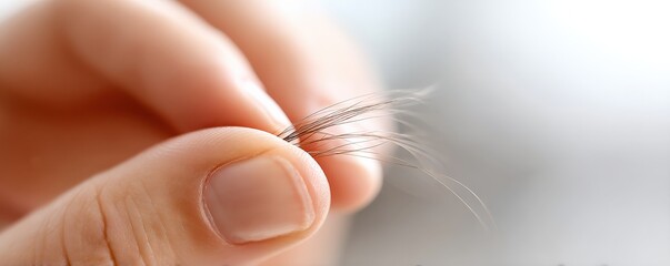 financial trouble unemployment stress concept. Close-up of a hand holding split ends of hair.