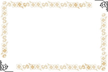 Black and Golden Unique Frame, with White Background, Unique Frame, Border Frame, Unique Photo Frame