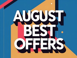 Naklejka premium August best offers promotion graphic design.