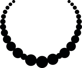 Elegant black pearl necklace vector icon