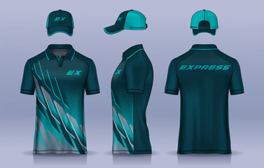 Corporate Work Shirts,t-shirt and cap templates design. uniform for company.