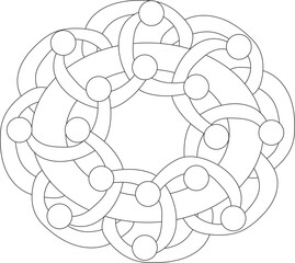 easy spiritual symbol motif adult children kids coloring page celtic mandala mystic vector Christmas 