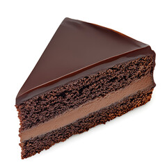 Decadent Slice of Chocolate Cake with Smooth Ganache Topping