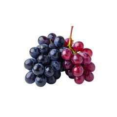 Fototapeta premium Fresh vibrant grapes, contrasting colors, isolated food image on transparent background