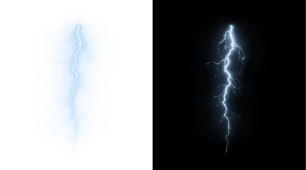 Lightning, electric, bolt, flash with dramatic storm energy in PNG format, perfect overlay for transparent PNG art, adding lightning, electric, bolt power to dynamic and bold designs.