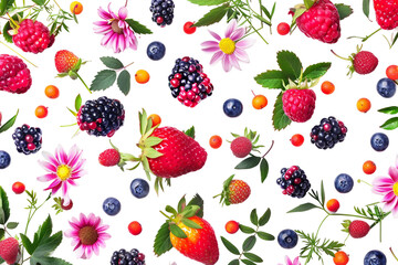A pattern featuring chunks of mixed berries