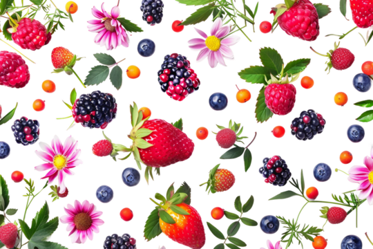 A pattern featuring chunks of mixed berries