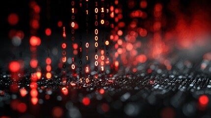 Abstract binary code falling