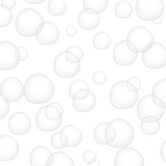 Realistic water drops on white background, clean, minimal, transparent bubble design, soft glow, spa, skincare concept, vector style.