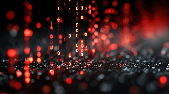 Abstract binary code falling