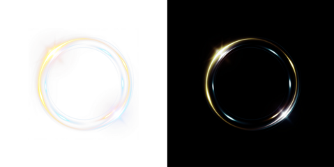 Swift, spiral, flash, dynamic, ring glowing PNG portal with neon beam on transparent background. Futuristic PNG Overlay for fantasy, sci-fi, and high-tech design projects.