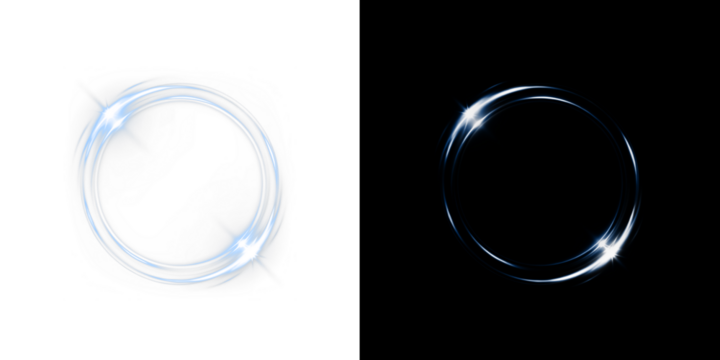 Twirl, line, light, circle, effect with glowing bright magic in PNG format, perfect overlay for transparent PNG art, adding twirl, line, light elegance and futuristic sparkle to designs.