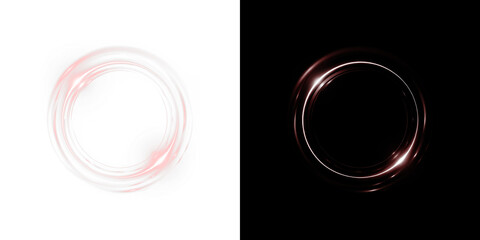 Neon, circle, red, frame, round bright PNG on transparent with illuminated electric glow. This PNG Overlay is perfect for banners, tech, and retro-inspired design.