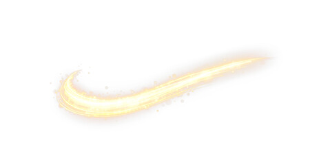 Light, speed, line, motion, glow with glowing effect, flash neon overlay in PNG format, perfect for transparent PNG art, adding light, speed, line brilliance with elegant gold style.