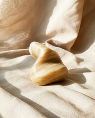 Beige Stone Flatlay - Minimalist Spa Scene on Neutral Background