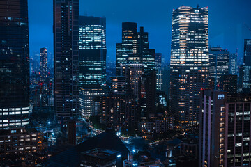 東京タワーから見た東京のビル群の夜景
