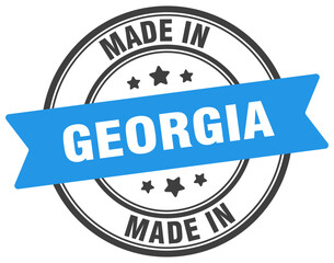 Made in Georgia round sign. Made in Georgia stamp.