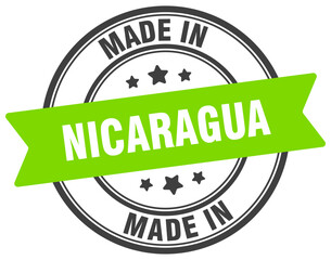 Made in Nicaragua round sign. Made in Nicaragua stamp.