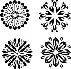 Obraz premium Mandala Stencil Vector Art Set, Decorative Mandala Stencil Design, Circular Mandala Pattern Vector, Abstract Mandala Art Collection, Traditional Mandala Stencil Pack, Floral Mandala Vector Illustratio