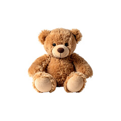 A cuddly brown teddy bear Png , sitting upright against a