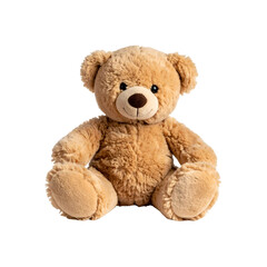 Obraz premium Adorable light brown teddy bear sitting isolated on , Png , charming toy