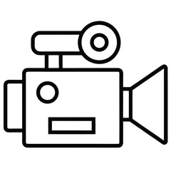 Vector art of an old fashioned video camera is ready to record a movie or special event footage