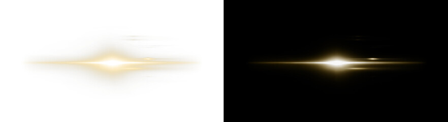 Light, gold, line, flare, effect elegant PNG light flare with golden beam and spark glow. PNG on transparent background, perfect as a festive Overlay or luminous accent.