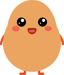 Fototapeta premium Happy Potato Mascot with Red Cheeks and Tiny Legs Vector icon isolated on transparent background