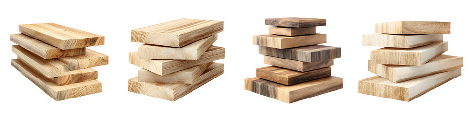 Stacked Wood Planks: Lumber for Construction or Craft Projects