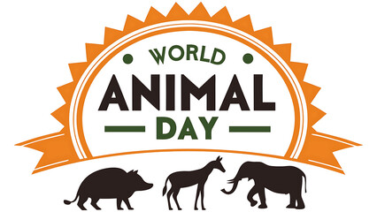 World Animal Day Awareness Banner With Bold Typography And Icons