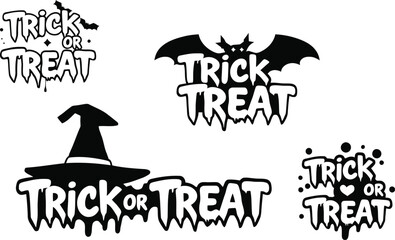 trick or treat typography vector design 