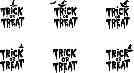 trick or treat typography vector design 