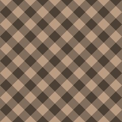 Fototapeta premium A seamless pattern is created using alternating shades of brown and beige, forming a repetitive geometric design. The pattern is symmetrical, with each diamond shape evenly spaced.