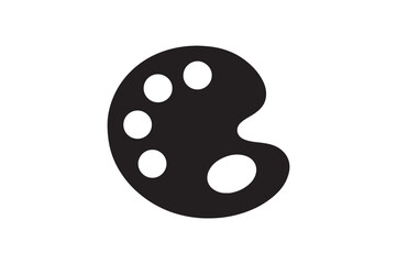 Paint Palette icon silhouette vector with white background