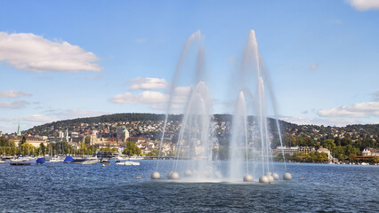 View at the waterfront of Zurich, Switzerland