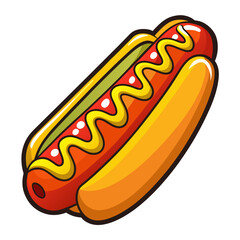 hot dog with mustard