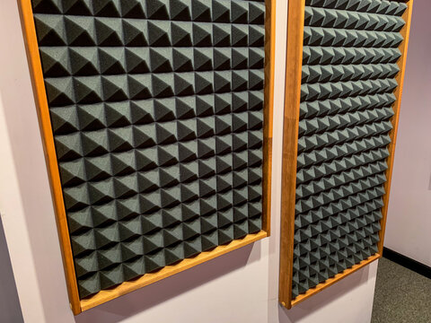 Recording studio with acoustic panels walls .Wall Panels Music Stand Professional Recording