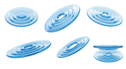 Multiple circular water ripple effects on a white background symbolizing purity and tranquility