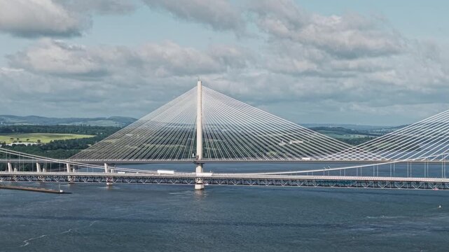 Queensferry Crossing road bridge across the Firth of Forth in Fife, Scotland
