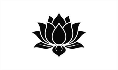 Fototapeta premium Elegant black lotus flower design silhouette