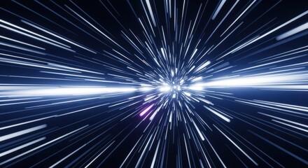 Bright Light Speed Effect in Deep Space Scene