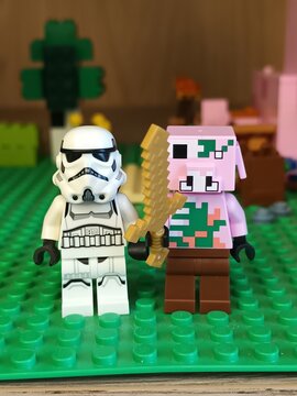Lego Star Wars Stormtrooper and Minecraft Zombie Pigman
