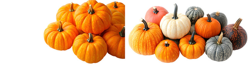 Obraz premium Pumpkins isolated on a transparent background